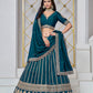 Monjolika Fashion Embroidered Art Silk Trendy Lehenga Choli In Teal - Swadesiicart