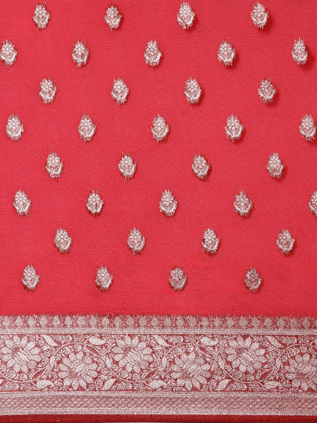 Saree Mall Red Ethnic Motifs Zari Organza Banarasi Saree | Swadesiicart