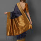 Mitera Navy Blue Silk Blend Woven Design Banarasi Saree | Swadesiicart