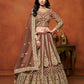 Monjolika Fashion Net Brown Embroidered Designer Lehenga Choli - Swadesiicart