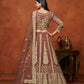 Monjolika Fashion Net Brown Embroidered Designer Lehenga Choli - Swadesiicart