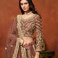 Monjolika Fashion Net Brown Embroidered Designer Lehenga Choli - Swadesiicart