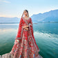 Monjolika Fashion Red Silk Embroidered Sequins Thread And Zari Work Bridal Trendy Lehenga Choli - Swadesiicart