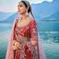 Monjolika Fashion Red Silk Embroidered Sequins Thread And Zari Work Bridal Trendy Lehenga Choli - Swadesiicart
