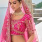 Monjolika Fashion Rani Pink Silk Embroidered Sequins Thread And Zari Work Bridal Trendy Lehenga Choli - Swadesiicart