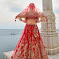 Monjolika Fashion Red Silk Embroidered Sequins Thread And Zari Work Bridal Trendy Lehenga Choli - Swadesiicart