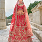 Monjolika Fashion Red Silk Embroidered Sequins Thread And Zari Work Bridal Trendy Lehenga Choli - Swadesiicart