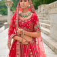 Monjolika Fashion Red Silk Embroidered Sequins Thread And Zari Work Bridal Trendy Lehenga Choli - Swadesiicart
