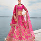 Monjolika Fashion Rani Pink Silk Embroidered Sequins Thread And Zari Work Bridal Trendy Lehenga Choli - Swadesiicart