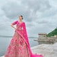 Monjolika Fashion Rani Pink Silk Embroidered Sequins Thread And Zari Work Bridal Trendy Lehenga Choli - Swadesiicart