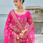 Monjolika Fashion Rani Pink Silk Embroidered Sequins Thread And Zari Work Bridal Trendy Lehenga Choli - Swadesiicart