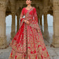 Monjolika Fashion Red Silk Embroidered Sequins Thread And Zari Work Bridal Trendy Lehenga Choli - Swadesiicart