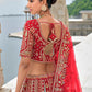 Monjolika Fashion Red Silk Embroidered Sequins Thread And Zari Work Bridal Trendy Lehenga Choli - Swadesiicart