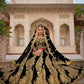 Monjolika Fashion Velvet Black Embroidered Stone Work Wedding Lehenga Choli - Swadesiicart