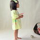 ArthLife Yellow Donuts Embroidered Dress