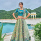 Monjolika Fashion Silk Blend Embroidered Sequins Sea Green And Turquoise Designer Lehenga Choli - Swadesiicart