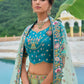 Monjolika Fashion Silk Blend Embroidered Sequins Sea Green And Turquoise Designer Lehenga Choli - Swadesiicart