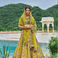 Monjolika Fashion Silk Blend Embroidered Sequins Green And Mehendi Designer Lehenga Choli - Swadesiicart