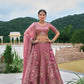 Monjolika Fashion Silk Blend Embroidered Sequins Onion Pink Designer Lehenga Choli - Swadesiicart