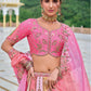 Monjolika Fashion Silk Blend Embroidered Sequins Pink Designer Lehenga Choli - Swadesiicart