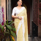Lemon Poly Georgette Ethnic Motifs Saree with Unstitched Blouse - Hiral Fashion | Swadesiicart