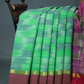 Dual Shades of Sea Green And Maroon Mangalagiri Ikkat Cotton Saree By Gayathri Reddy Designer Studio | Swadesiicart