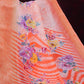 Vibrant Combination of Baby Peach and Orange with Floral Design Semi Chanderi Saree By Gayathri Reddy Designer Studio | Swadesiicart