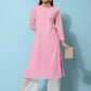 Kalini Ethnic Motifs Embroidered Chikankari Georgette Straight Kurta | Swadesiicart