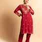 HOUSE OF KARI Floral Embroidered Chikankari Kurta With Palazzos | Swadesiicart