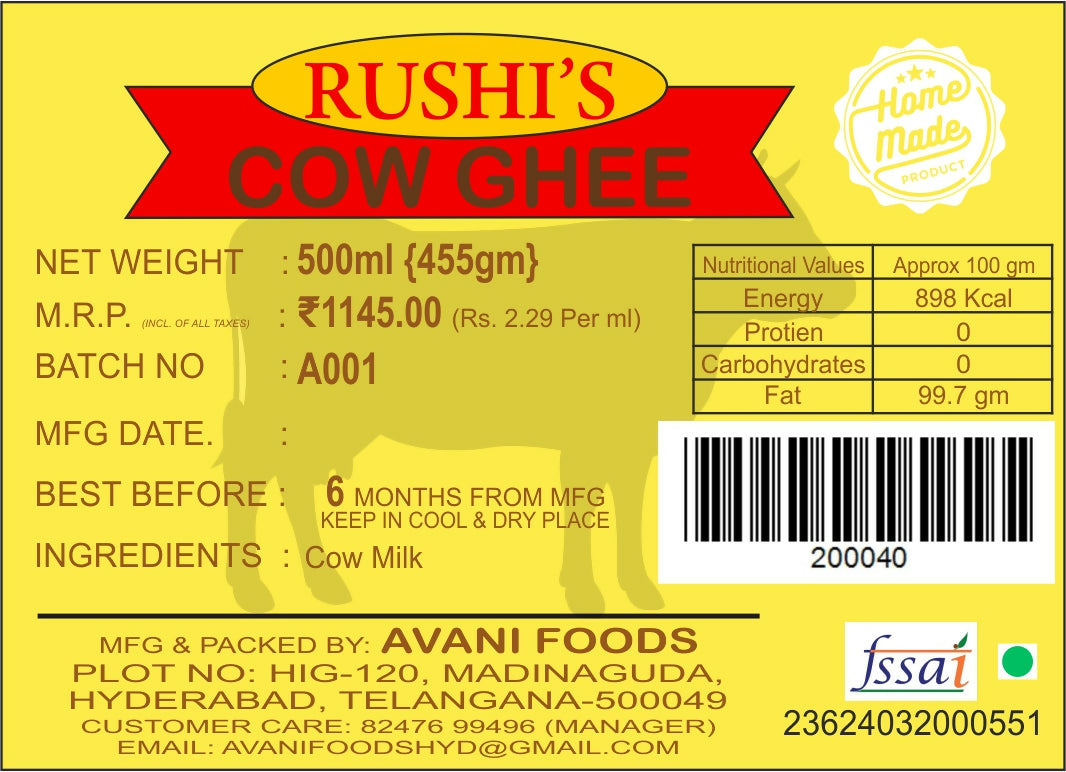 Avani Foods Cow Ghee | Swadesiicart