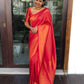 DEIANA'S Beautiful Designer Golden zari Soft Lichi Silk Saree - Red - Swadesiicart