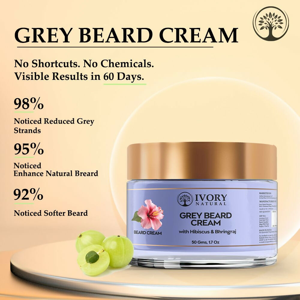 Ivory Natural Greys Beard Cream Restores Your Beard's Natural Color | Swadesiicart
