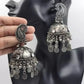 Tehzeeb Creations Women's Black Oxidised Earrings With Ghungroo | Swadesiicart