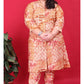 Monjolika Fashion Orange Colour Rayon Floral Print Classic Co-Ord Set - Swadesiicart