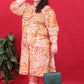 Monjolika Fashion Orange Colour Rayon Floral Print Classic Co-Ord Set - Swadesiicart