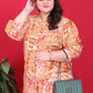 Monjolika Fashion Orange Colour Rayon Floral Print Classic Co-Ord Set - Swadesiicart