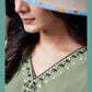 Monjolika Fashion Sage Green Maaza Cotton Hand Work With Pocket Casual Kurti - Swadesiicart