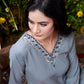 Monjolika Fashion Grey Maaza Cotton Hand Work With Pocket Casual Kurti - Swadesiicart