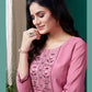 Monjolika Fashion Light Pink Maaza Cotton Hand Work With Pocket Casual Kurti - Swadesiicart