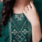 Monjolika Fashion Dark Green Maaza Cotton Hand Work With Pocket Casual Kurti - Swadesiicart