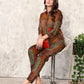 Monjolika Fashion Brown Premium Rayon Floral Printed Co Ord Set - Swadesiicart