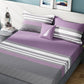 Nautica Bradford Purple & Grey Striped 160 TC Pure Cotton King Bedsheet & 2 Pillow Covers - Swadesiicart