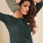 Monjolika Fashion Dark Grey Vision Silk With Handmade Embroidery Kurti - Swadesiicart