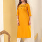 Monjolika Fashion Mustard Vision Silk With Handmade Embroidery Kurti - Swadesiicart
