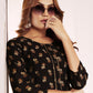 Monjolika Fashion Black Viscose Maslin Print With Pocket Stylish Kurti - Swadesiicart