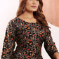 Monjolika Fashion Black Viscose Maslin Print With Pocket Stylish Kurti - Swadesiicart