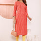 Monjolika Fashion Red Viscose Maslin Print With Pocket Stylish Kurti - Swadesiicart