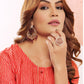 Monjolika Fashion Red Viscose Maslin Print With Pocket Stylish Kurti - Swadesiicart