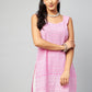 InWeave Women's Pink Sweetheart Neckline Kurta - Swadesiicart
