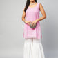 InWeave Women's Pink Sweetheart Neckline Kurta - Swadesiicart